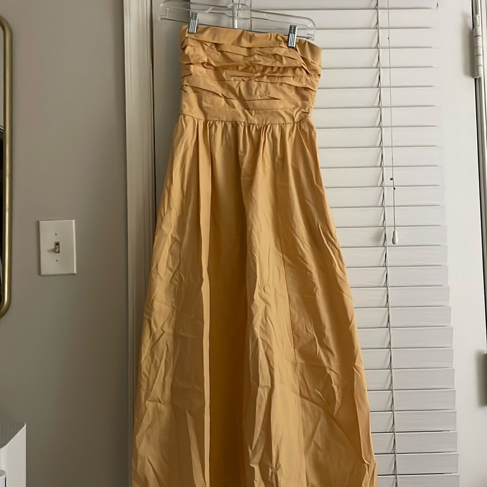 Abercrombie Poplin Strapless Midi Dress